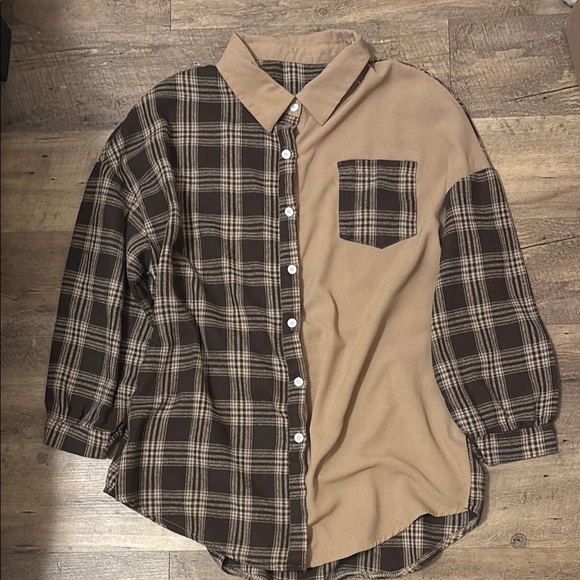 Tops - Women’s Plaid and Tan Shirt